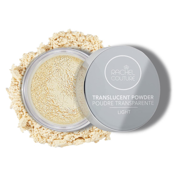 Rachel Couture Translucent Finishing Powder with Shine-Free Matte Finish | Vegan & Cruelty-Free Setting Powder | Arnica Extract Infusion - 0.28 Oz - Light | Shine-Free Vegan Cruelty-Free Arnica Extract Infusion