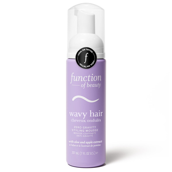 Function of Beauty Wavy Hair Mousse for Styling - Anti-Frizz Hair Styler Adds Volume & Defines Natural Waves - Volumizing & Texturizing Lightweight Styling Foam with Flexible Hold - Hair Care Products