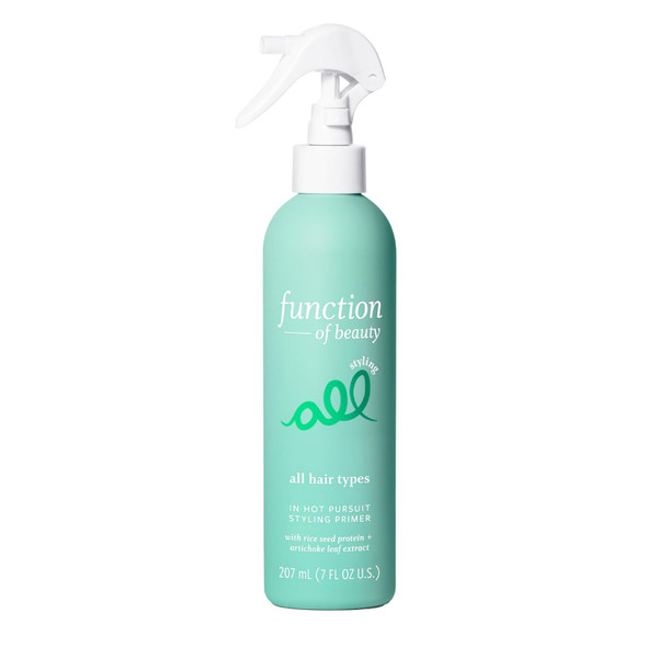 Function of Beauty Heat Protection Spray for Hair In Hot Pursuit - Lightweight Thermal Heat Protectant Styling Primer with Flexible Hold - Frizz Control & Added Shine with Zero Crunch or Residue