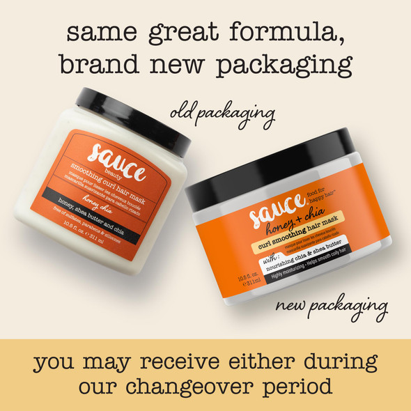 SAUCE BEAUTY Hair Mask Honey Chia Smoothing Curl Mask for Dry Hair (10.5 Fl Oz) Hydrating Anti Frizz Softener with Shea Butter Honey & Chia for Naturally Curly Wavy & Coily Hair Care