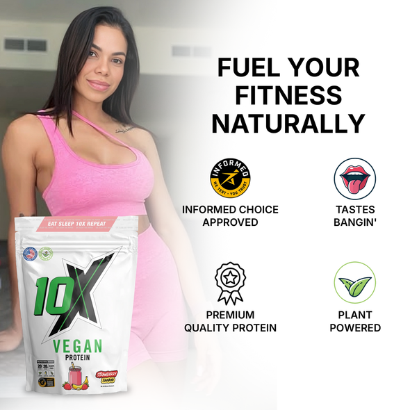 10X Athletic 10X VEGAN PROTEIN - Strawberry  Banana - 20 Servings