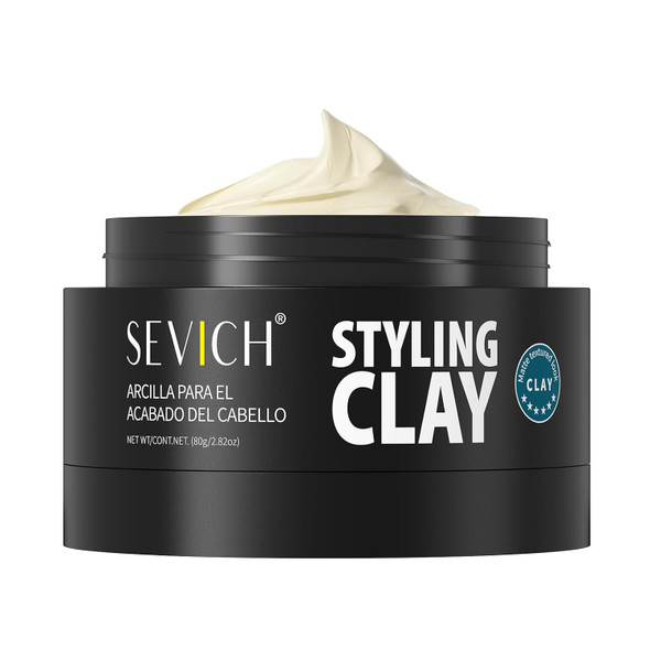 SEVICH Men's Hair Styling Clay - Matte Powerful Hair Gel, Containing Plant Essence, Persistent Shaping,Fresh and Non Greasy, Easy to Clean, 80g