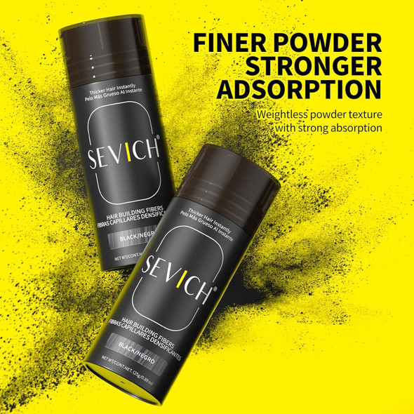 SEVICH Hair Fibers for Thinning Hair, Hair Building Fibers Instantly Thicker & Fuller Look,Hair Powder for Men & Women 25g Medium Brown