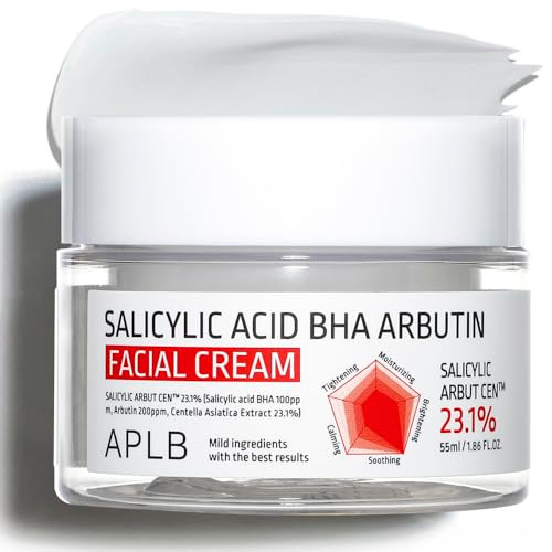 APLB Salicylic Acid BHA Arbutin Facial Cream  SALICYLIC ARBUT CEN 23.1% 1.86 FL.OZ/Korean Skincare Deep hydration Acne & Pore care Revitalize for gentle and improve skin texture