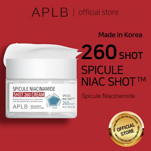 APLB Spicule Niacinamide Shot 260 Cream  SPICULE NIAC SHOT 260 1.86 FL.OZ/Korean Skincare Gentle Exfoliation Pore Care Long lasting hydration Revitalize for gentle and improve skin texture