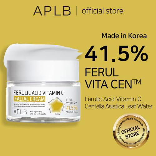APLB Ferulic Acid Vitamin C Facial Cream  FERUL VITA CEN 41.5% 1.86 FL.OZ/Korean Skincare Antioxidant Wrinkle care Dark spots Elasticity care Helps with skin discoloration