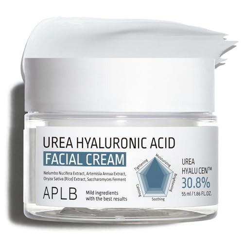 APLB Urea Hyaluronic Acid Facial Cream  UREA HYALU CEN 30.8% 1.86 FL.OZ/Korean Skincare Deep hydration & Soothing Dry skin Wrinkle care Revitalize for gentle and improve skin texture