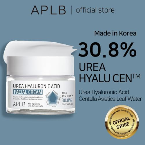 APLB Urea Hyaluronic Acid Facial Cream  UREA HYALU CEN 30.8% 1.86 FL.OZ/Korean Skincare Deep hydration & Soothing Dry skin Wrinkle care Revitalize for gentle and improve skin texture