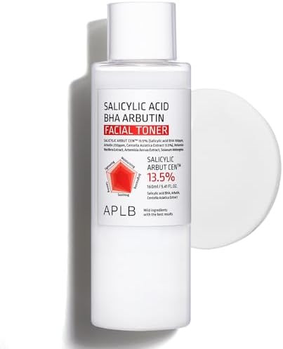 APLB Salicylic Acid BHA Arbutin Facial Toner  SALICYLIC ARBUT CEN 13.5% 5.41 FL.OZ/Korean Skincare Acne & Pore Care Replenishing Moisture Revitalize for Gentle and Improve Skin Texture