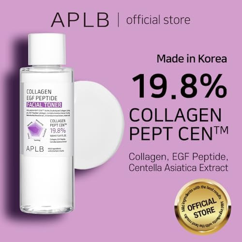APLB Collagen EGF Peptide Facial Toner  Collagen PEPT CEN 19.8% 5.41 FL.OZ/Korean Skincare Elasticity Care Replenishing Moisture Revitalize for Gentle and Improve Skin Texture