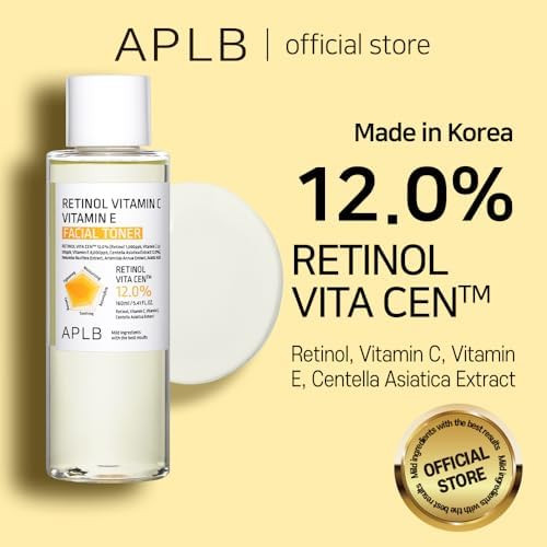 APLB Retinol Vitamin C Vitamin E Facial Toner  Retinol VITA CEN 12.0% 5.41 FL.OZ/Korean Skincare Replenishing Moisture Revitalize for Gentle and Improve Skin Texture Through Retinol