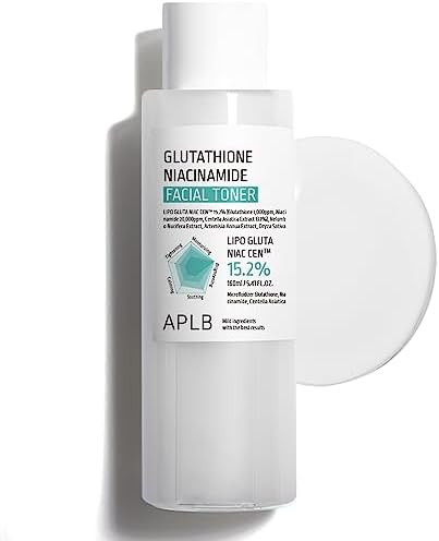 APLB Glutathione Niacinamide Facial Toner  LIPO GLUTA NIAC CEN 15.2% 5.41 FL.OZ/Korean Skincare Replenishing Moisture Revitalize for Gentle and Improve Skin Texture Through Niacinamide