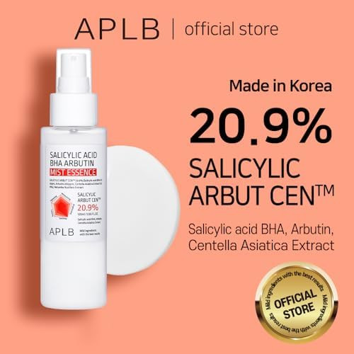 APLB Salicylic Acid BHA Arbutin Mist Essence  SALICYLIC ARBUT CEN 20.9% 3.55 FL.OZ/Korean Skincare Replenishing Moisture Revitalize for Gentle and Improve Skin Texture Through Salicyclic