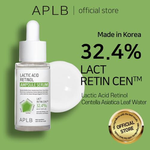 APLB Lactic Acid Retinol Ampoule Serum  LACT RETIN CEN 32.4% 1.35 FL.OZ/Korean Skincare Wrinkle care Dark spots Exfoliant Revitalize for gentle and improve skin texture