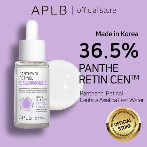 APLB Panthenol Retinol Ampoule Serum  PANTHE RETIN CEN 36.5% 1.35 FL.OZ/Korean Skincare Deep hydration Elasticity care Sensitive skin Wrinkle care Revitalize for gentle and improve skin texture