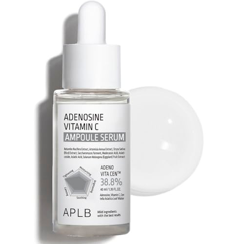 APLB Adenosine Vitamin C Ampoule Serum  ADENO VITA CEN 38.8% 1.35 FL.OZ/Korean Skincare Wrinkle care Deep hydration Sensitive skin Revitalize for gentle and improve skin texture