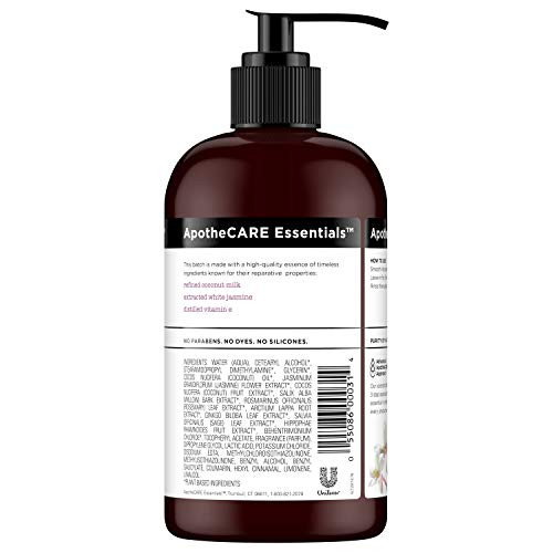 ApotheCARE Essentials The Mender Damaged Hair Repair Conditioner Coconut Milk White Jasmine Vitamin E 12 oz