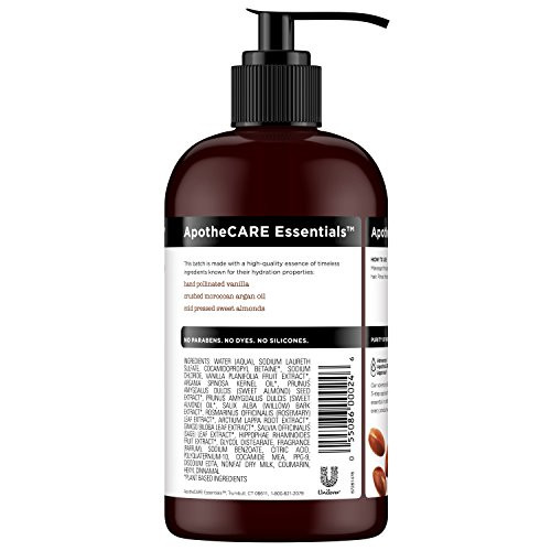 ApotheCARE Essentials The Replenisher Moisturizing Shampoo Vanilla Argan Oil Sweet Almond 12 oz