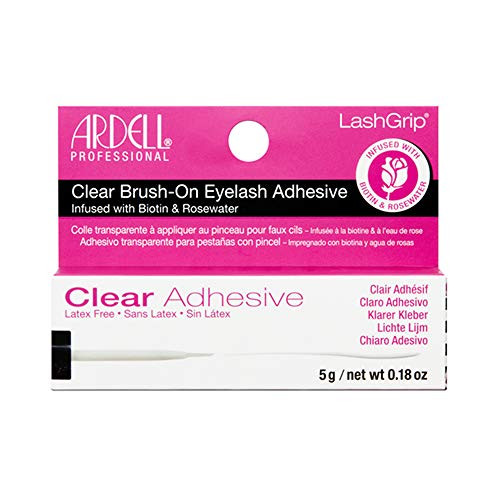 Ardell Brush-On Eyelash Adhesive - Latex- Lash Glue with Biotin & Rosewater for Long-Lasting Hold Easy Application for False Lashes and Lash Clusters - Dark