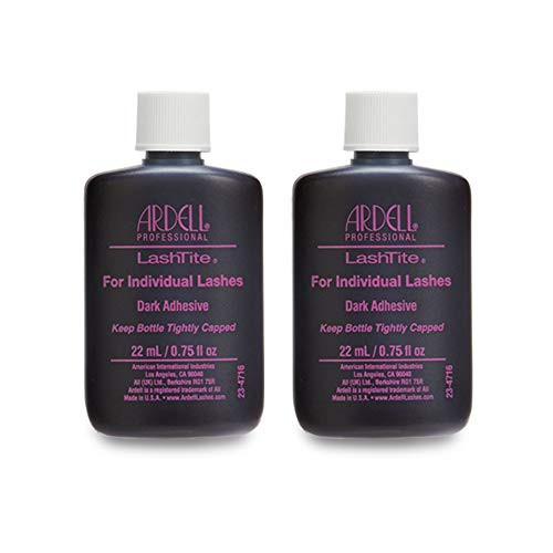 Ardell LashTite Lash Adhesive Dark Eyelash Glue for Individual Lashes - Long-Lasting Waterproof Lash Glue 0.75 oz 2 Pack