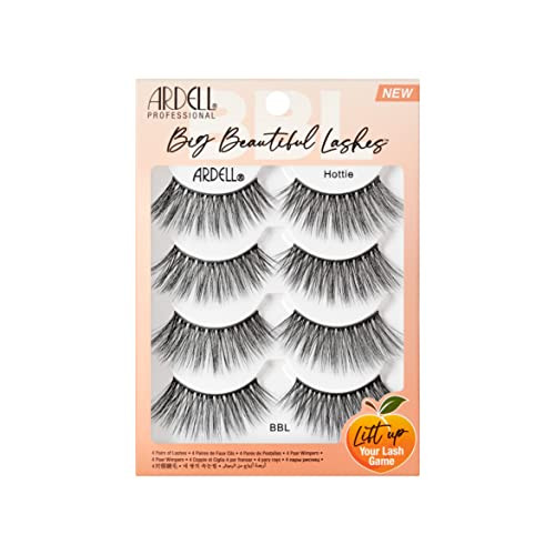 Ardell Big Beautiful Lashes BBL Hottie - Voluminous False Eyelashes with Fluffy Texture for Dramatic Eye Looks 4 Pairs