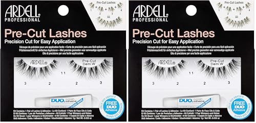 Ardell Pre-Cut Lashes Wispies Easy-to-Apply False Eyelashes Customizable Strip Lash Segments with Eyelash Adhesive 1 Pack