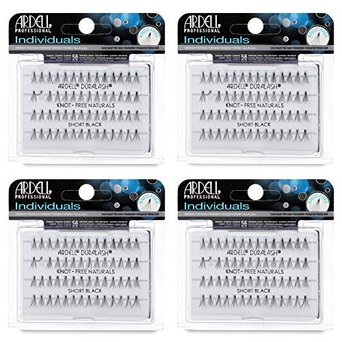 Ardell Individual False Eye Lashes - Short Black Natural Look DIY Lash Clusters Easy Application for Eyelash Extension Effect 4 Pack