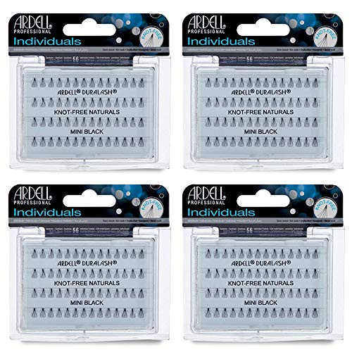 Ardell Individual Lashes - Long Black Fake Eyelashes Natural Look DIY Eyelash Clusters for Easy Application 4 Pack