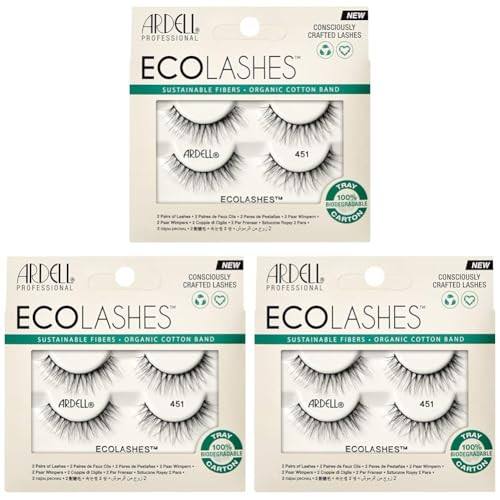 Ardell Eco Lashes Natural 451 - Sustainable False Eyelashes Reusable Strip Lashes Vegan & Cruelty- 2 Pairs
