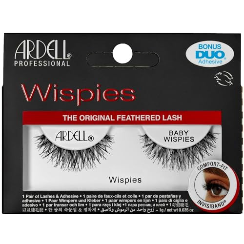 Ardell Wispies False Lashes 705 - Full Volume False Eyelashes Long & Fluffy Lashes for Natural Look 1 Pair