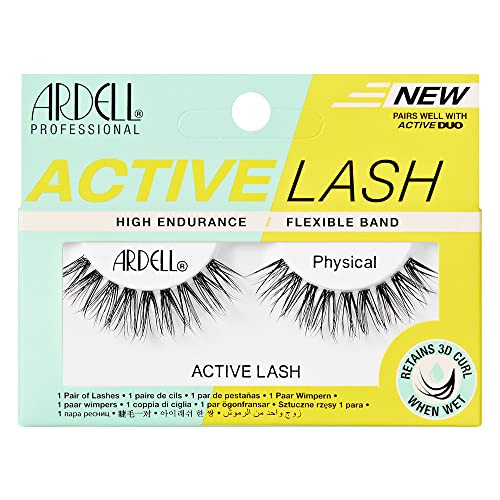 Ardell Active Lashes Chin Up - Waterproof Natural Volume False Eyelashes for Natural Look 1 Pair