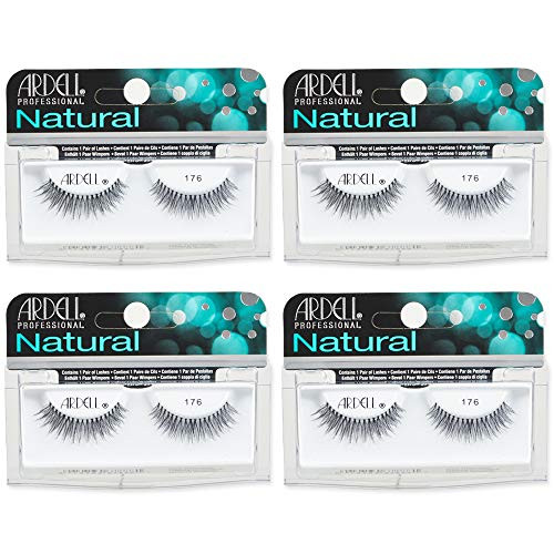 Ardell Natural Lashes 172 - Reusable Natural Look Fake Eyelashes Long-Lasting Eyelashes for Everyday Wear 4 Pack