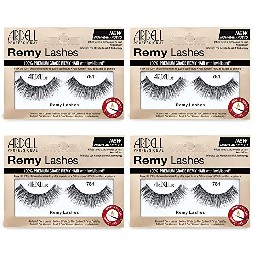 Ardell Remy Lash 781 Premium Grade Remy Hair False Lashes with Invisiband 4 pairs