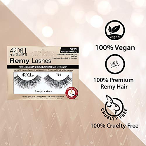 Ardell Remy Lash 781 Premium Grade Remy Hair False Lashes with Invisiband 4 pairs