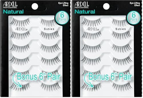 Ardell False Eyelashes Natural Lashes Babies Black - Lightweight Short Length Reusable Fake Lashes 1 Pack