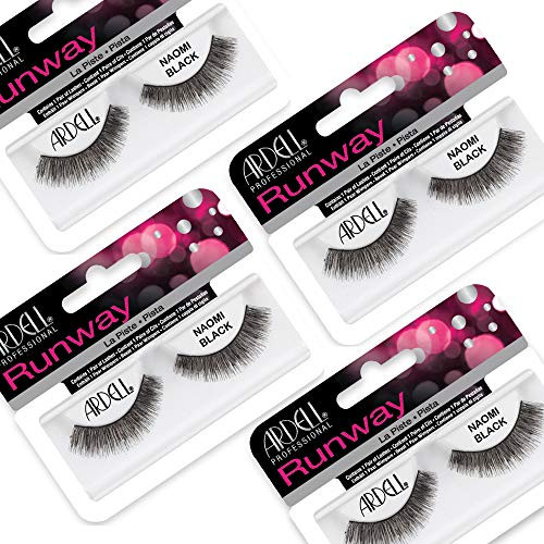 Ardell False Eyelashes Naomi Black - Full Volume Natural Look Lashes Comfortable Wear 4-Pack