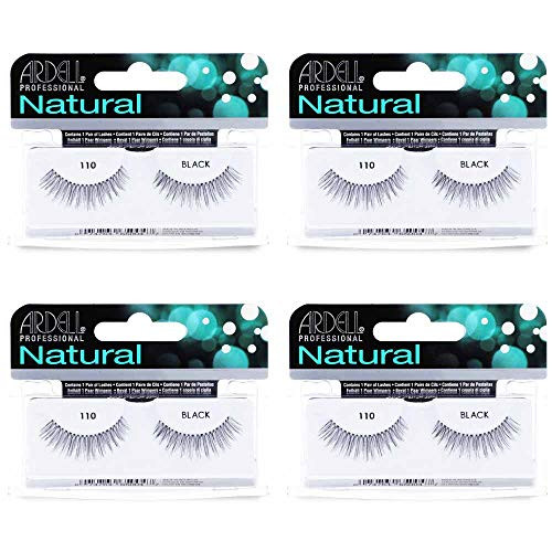 Ardell Natural Lashes False Eyelashes 106 - Black Lightweight Strip Lashes Natural Volume & Length for Everyday Wear 4 Pack
