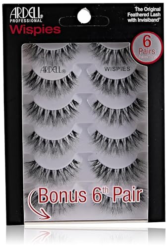Ardell Wispies False Eyelashes 113 - Natural Wispy Lashes Lightweight Reusable Strip Lashes 6 Pairs 1 Pack