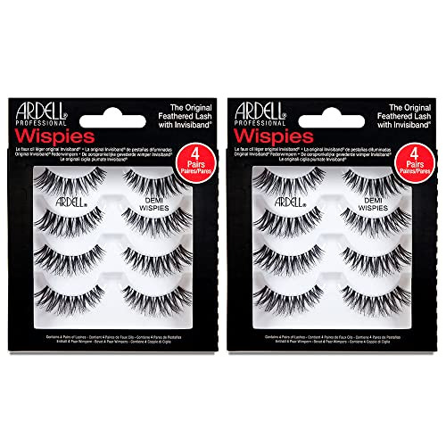 Ardell Demi Wispies False Eyelashes Black Eye Make-Up Enhancement Full Volume Strip Lashes - 4 pairs 1 Pack
