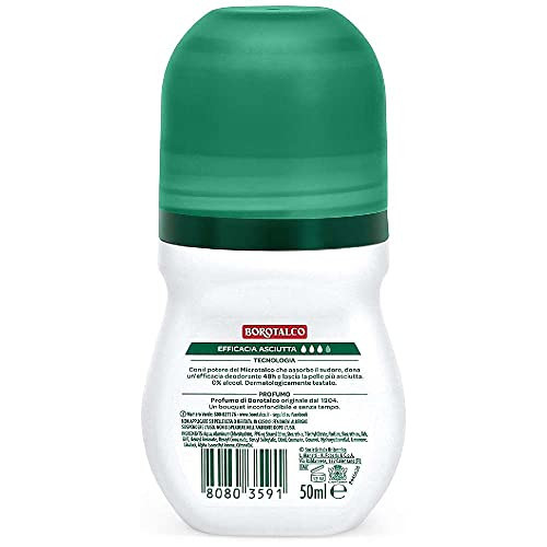 BOROTALCO ROBERTS Original Talc Scent Deodorant Deo Roll-on 50ml 0% Alcohol 6x
