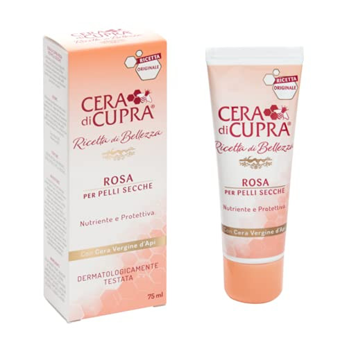 Cera di Cupra"Rosa per Pelli Secche" Cream for Dry Skin Anti-age Formula - 2.5 Fluid Ounces (75ml) Tube [ Italian Import ]