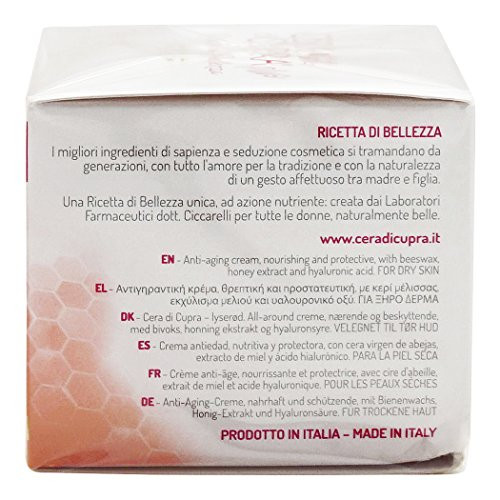 Cera di Cupra Plus "Rosa per Pelli Secche" Cream for Dry Skin Anti-age Formula - 3.4 Fluid Ounces (100ml) Jars (Pack of 3) [ Italian Import ]