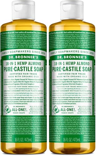 Dr. Bronner's Magic Soap - Pure-Castile Liquid Soap (Eucalyptus 32 ounce 2-Pack) -Regenerative Organic  Oils 18-in-1 Uses: Body Hair Laundry Pets & Dishes Concentrated Vegan Non-GMO