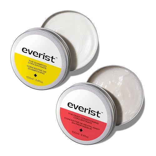 Everist The Haircare Essentials Duo Includes Shampoo & Deep Conditioner Repairs Hair Ideal for Sensitive Scalp Hydration and Smoothing Plant-based Color-safe 3.4 fl oz Each
