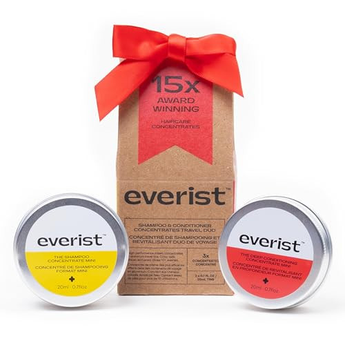 Everist The Haircare Travel Duo The Shampoo Concentrate & The Deep Conditioning Concentrate Deep Hydration and Smoothing Aloe Vera Paraben & Sulfate  Color-Safe 2 x 0.7 fl oz Set