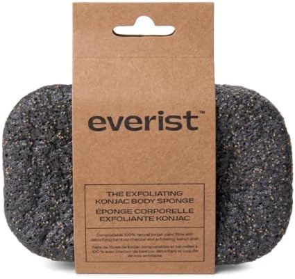 Everist The Compostable Konjac Sponge 100% Natural Plant-Fiber Cleansing & Reusable Shower Sponge for Smoother Skin Gentle Exfoliation 1 Each