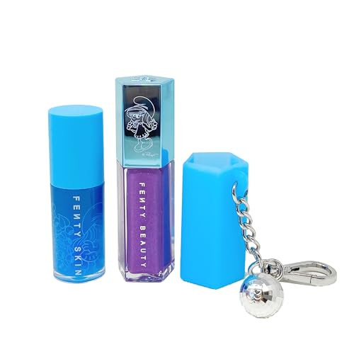 FENTY BEAUTY X Smurfs Smurfette Smooches Lip Essentials Duo + Keychain - Gloss Bomb and Fenty Treatz