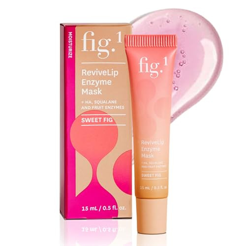 Fig.1 ReviveLip Enzyme Mask  Hydrating Lip Balm for Dry Flaky Lips – Vegan Moisturizing Lip Treatment with Papain & Hyaluronic Acid  Overnight Lip Mask  Lip Moisturizer for Sensitive Skin 0.5 oz