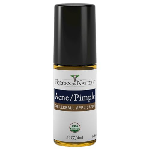 Forces of Nature Acne (0.14 fl oz) & Scar (1 fl oz) Treatment Bundle – Organic Roll-Ons for Pimples Blackheads Spot Treatment and Scar Care for Post-Acne – Non-GMO No Alcohol No Harsh Chemicals