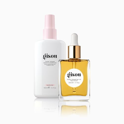 Gisou Honey Hydration Pack 2-Step Moisture & Frizz Control System Mirsalehi Honey & Baobab Extract +143% Shine & Heat Protection Perfect for Dry or Damaged Hair